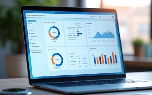 Laptop displaying business automation dashboard
