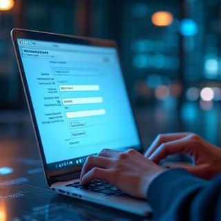 User entering information into online form